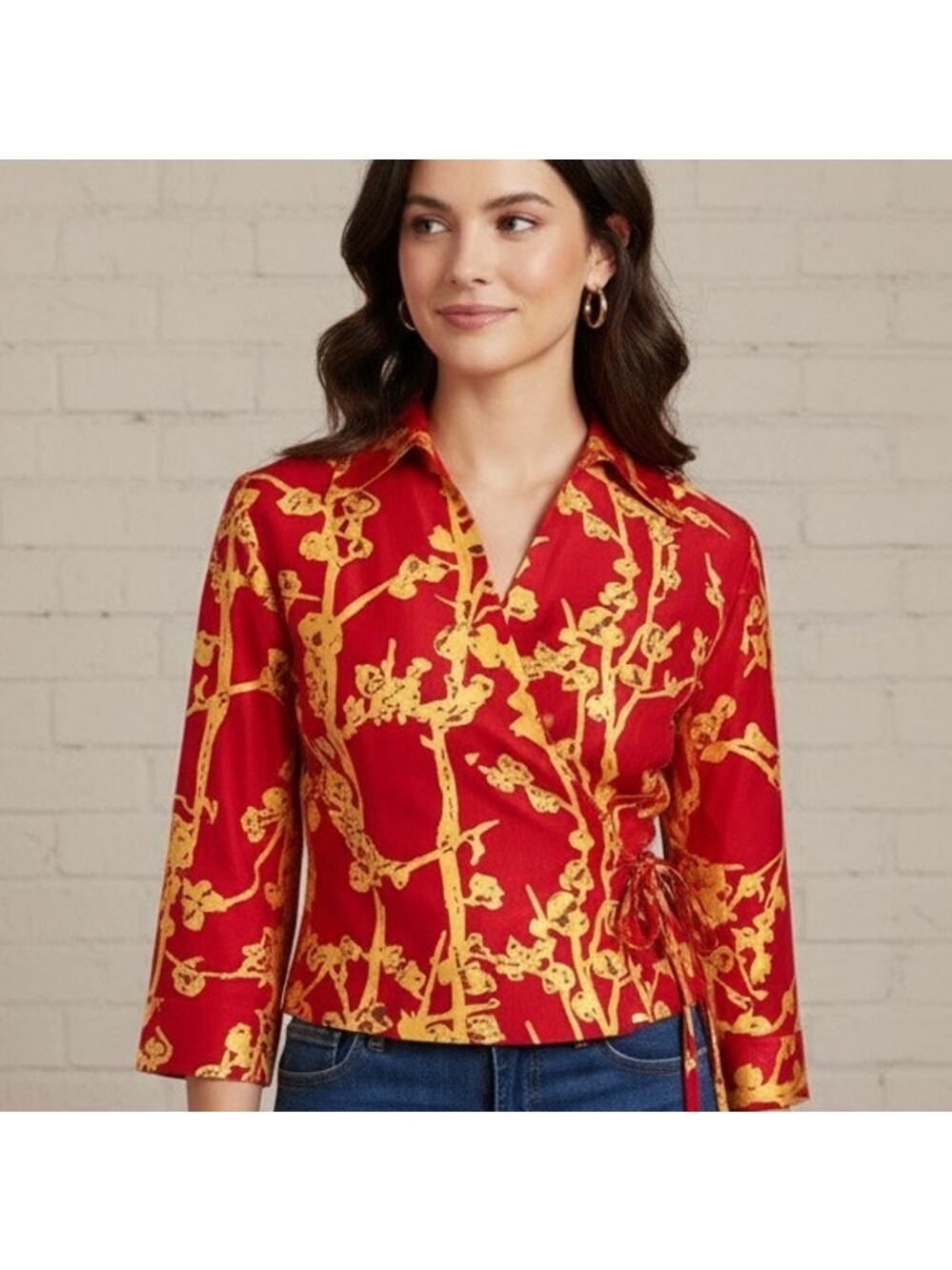 Ice silk matka wrap blouse
